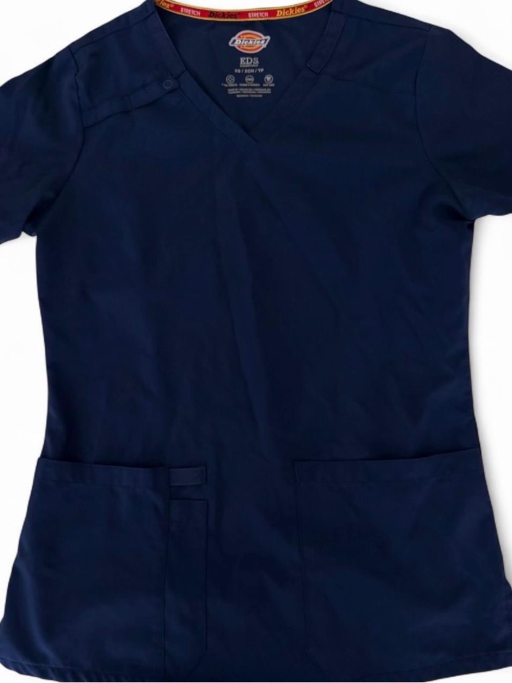 Dickies Navy Blue V-Neck Work Scrub Top & Scrub Pants with Branded Trim